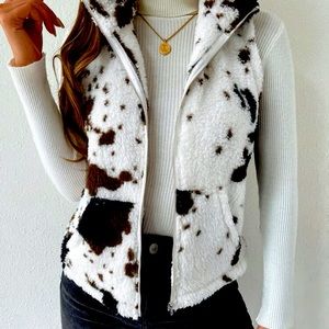 Cow print vest
